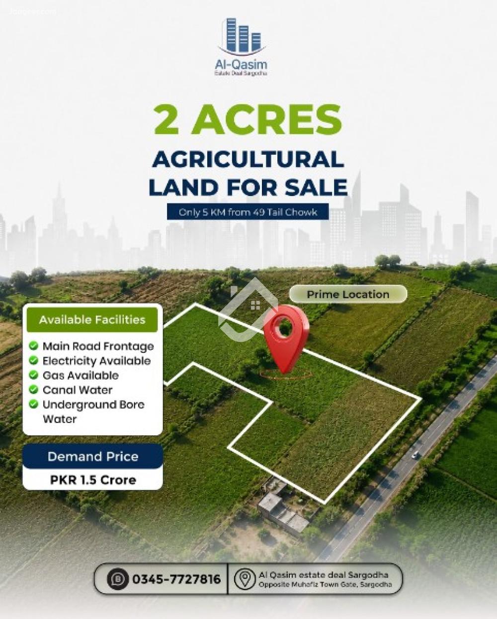 Main image 2 Acre Agricultural Land For Sale In 108 S.B Faisalabad Road