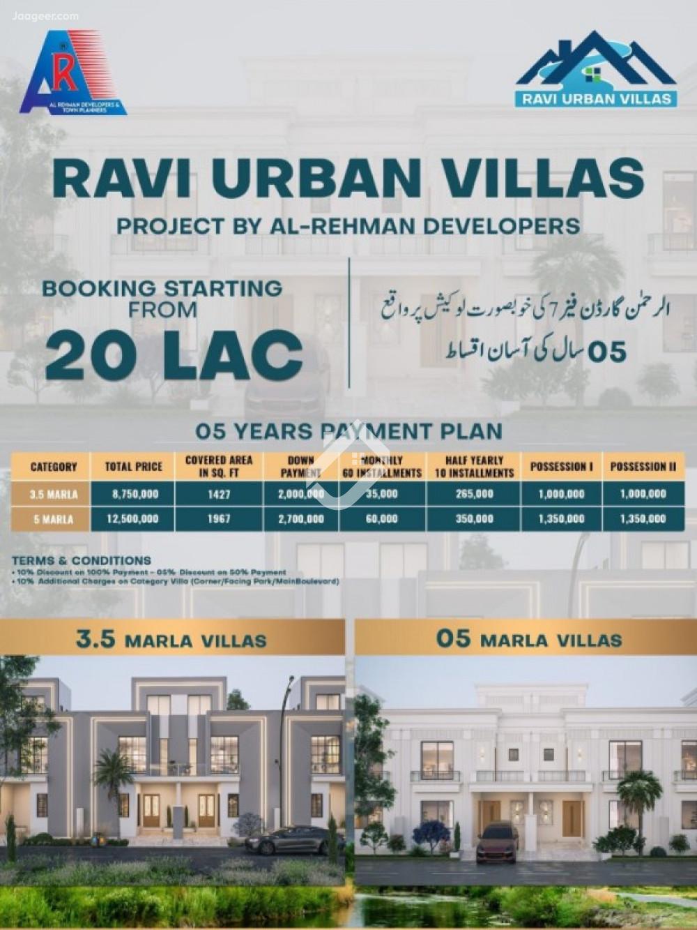 5 Marla Ravi Urban Villas For Sale In Al Rehman Garden Phase 7
